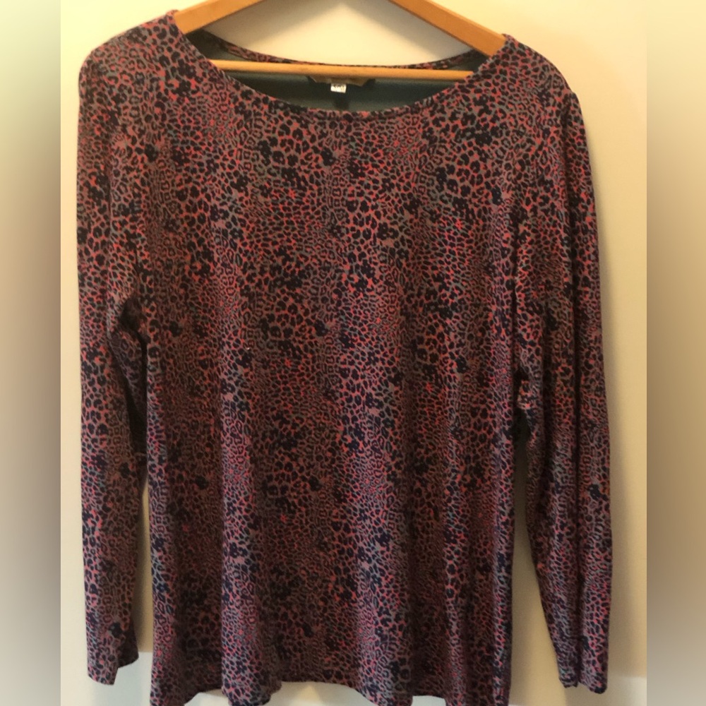 Windhorse Abstract Print Navy Teal Orange S/M Shirt Excellent Condition